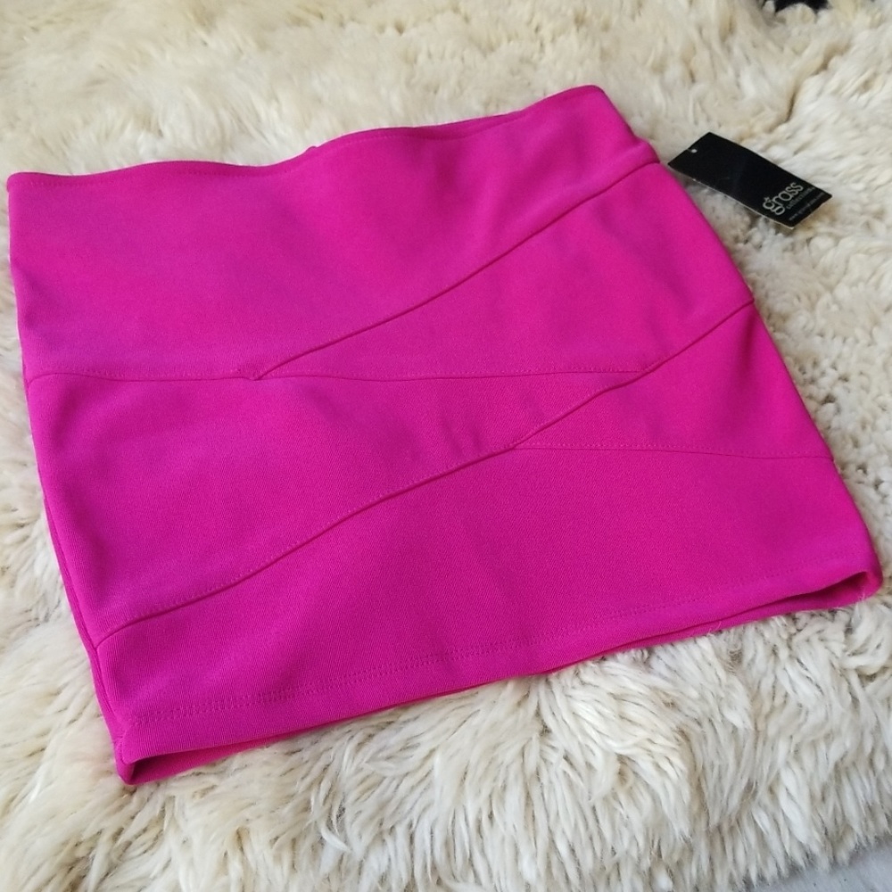 NWT Grass Collection Fuchsia Bodycon Mini Skirt